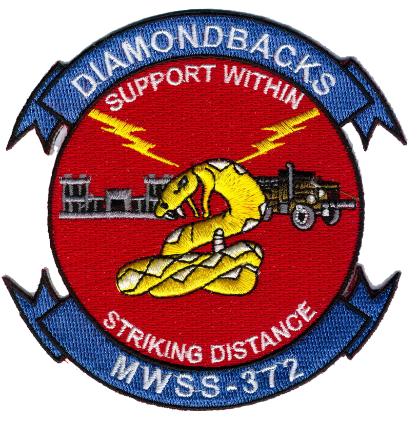 Officially Licensed USMC MWSS-372 Diamondbacks Patches