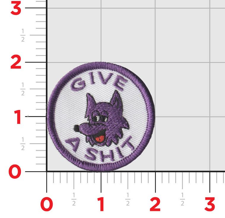 Official Purple Foxes "Give A Shit" Embroidery Small Patch