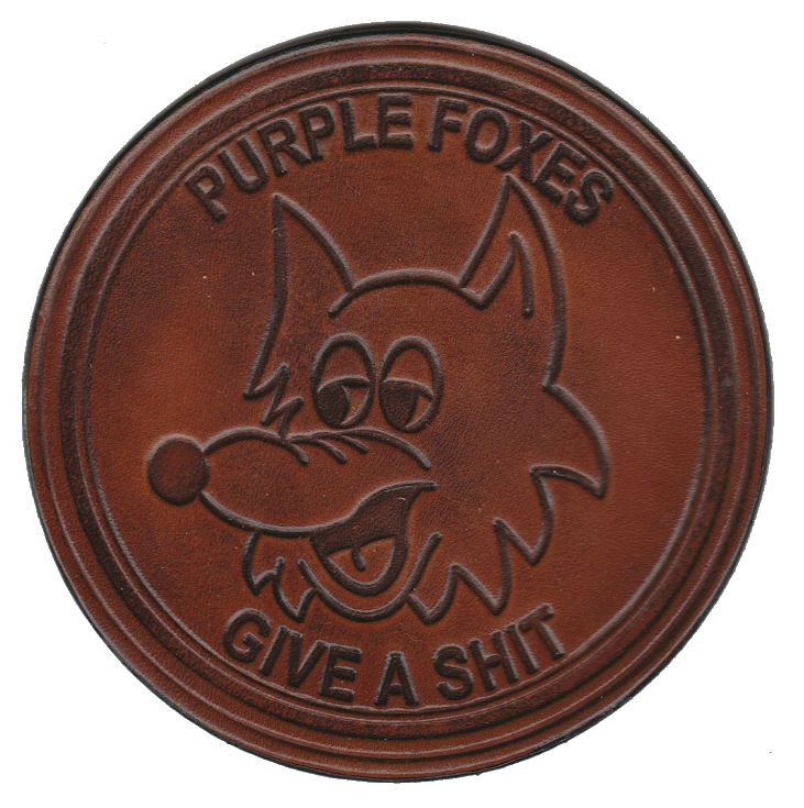 Officially Licensed USMC HMM/VMM-364 Purple Foxes Leather Patch