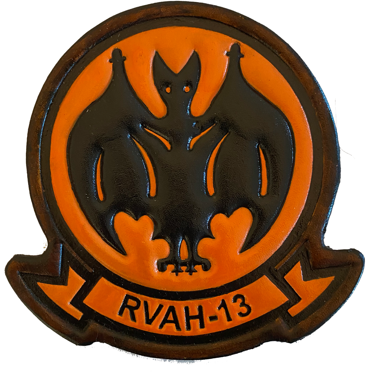 Officially Licensed US Navy RVAH-13 Bats Leather Squadron Patch