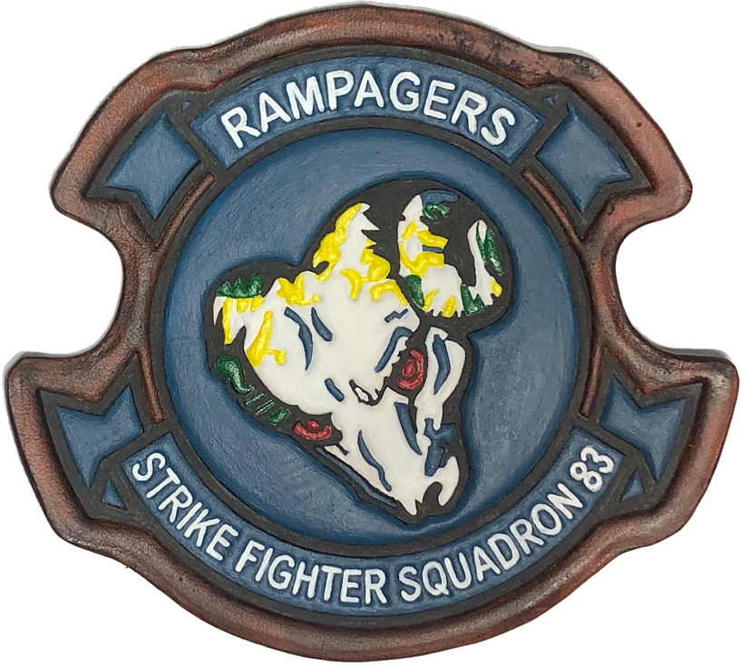 Officially Licensed US Navy VFA-83 Rampagers Leather Patches