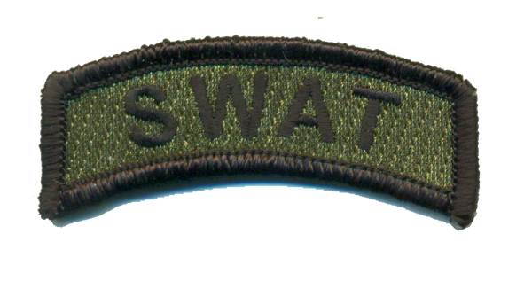 SWAT Tab Black Merrow- With Hook and Loop