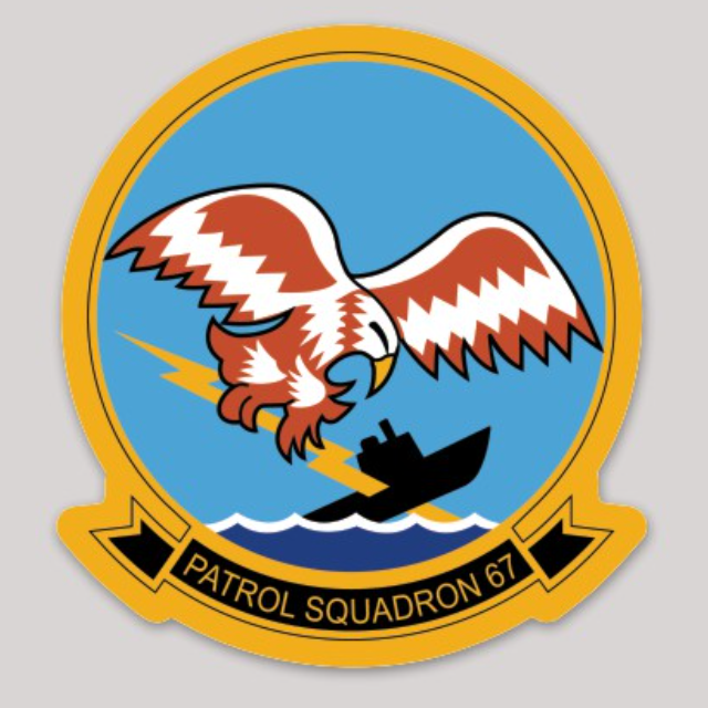 Officially Licensed US Navy VP-67 Golden Hawks Sticker