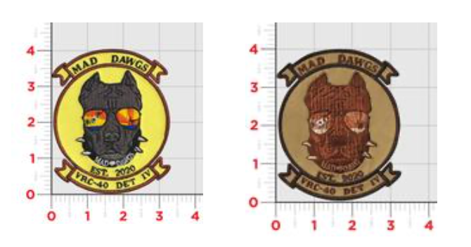 Official US Navy VRC-40 DET 4 Mad Dawgs Patches