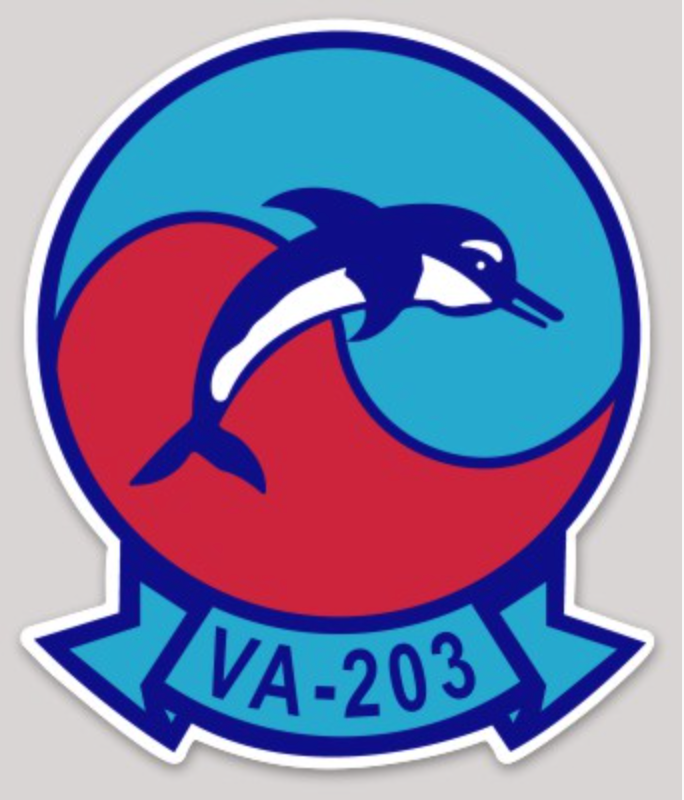 Officially Licensed US Navy VA-203 Blue Dolphins Sticker