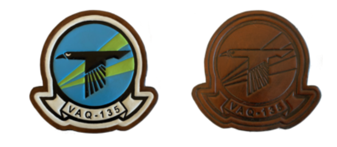 Officially Licensed US Navy VAQ-135 Black Ravens Leather Squadron Patches