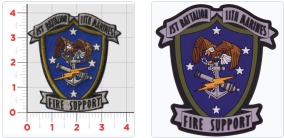 Officially Licensed USMC 1st Battalion 11th Marines Fire Support Patch