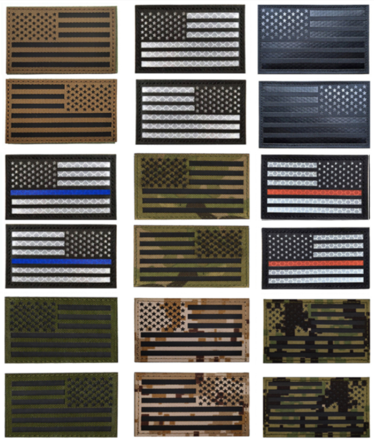 IR Infrared US Flag Patches