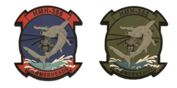 Officially Licensed USMC HMH-366 Hammerheads PVC Squadron Patch