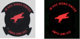 Officially Licensed USMC VMFA (AW)-533 Hawks PVC Blackout Patch