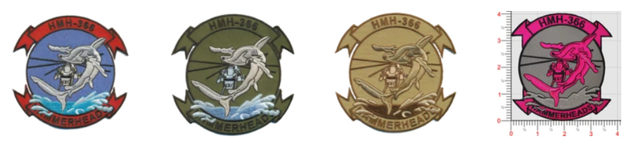 Officially Licensed USMC HMH-366 Hammerheads Squadron Patch