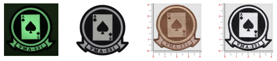 Officially Licensed USMC VMA-231 Ace of Spades Squadron Patches