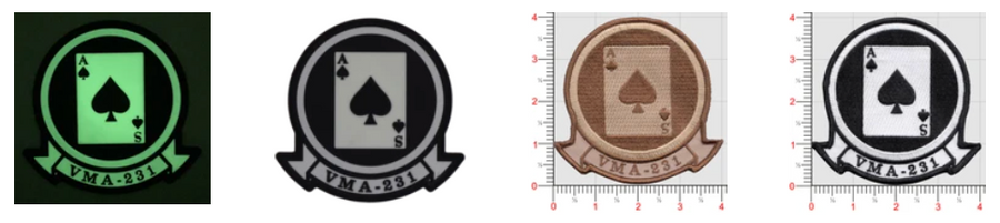 Officially Licensed USMC VMA-231 Ace of Spades Squadron Patches