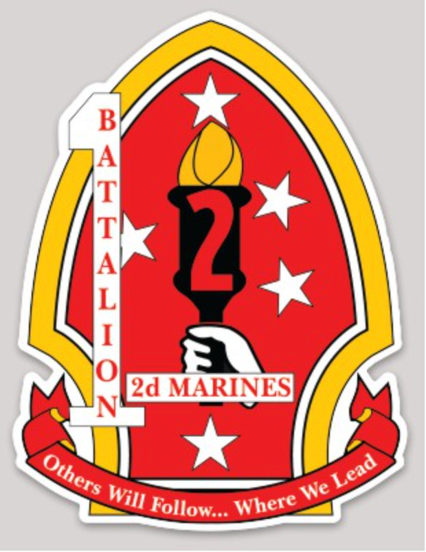 Officially Licensed USMC 1st Battalion 2nd Marine Regiment Sticker