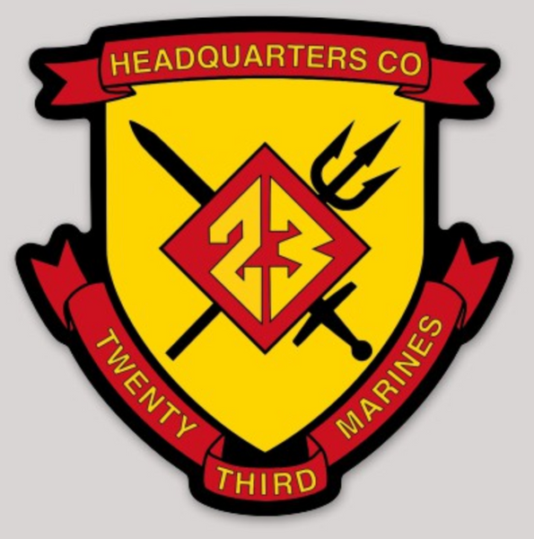 Officially Licensed USMC 23D Marine Regiment HQ Company Stickers