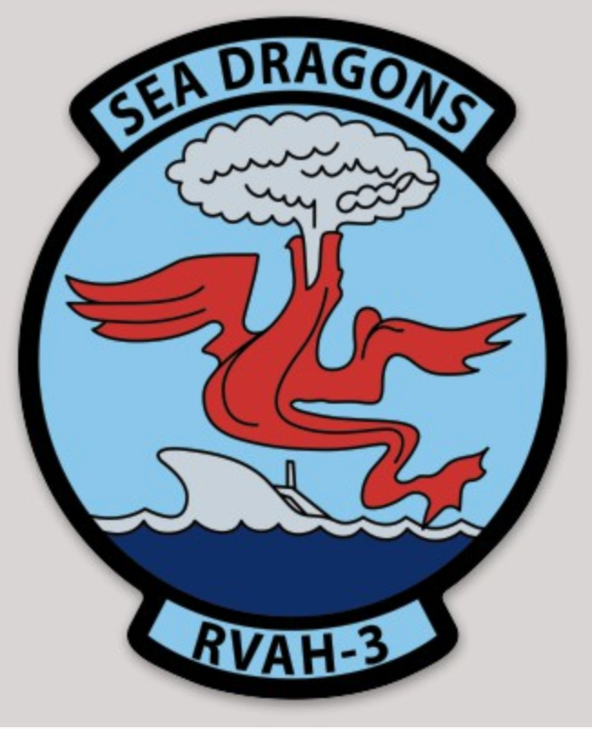 Officially Licensed US Navy RVAH-3 Sea Dragons Squadron Sticker