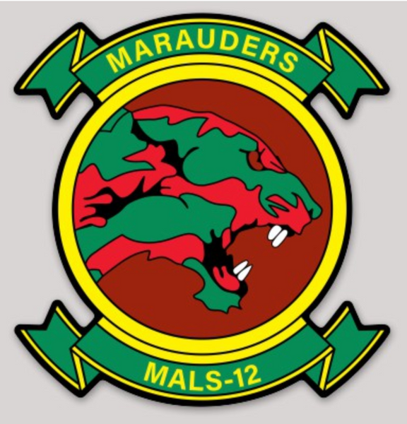 Officially Licensed USMC MALS-12 Marauders Sticker