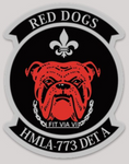 Officially Licensed USMC HMLA-773 Det A Red Dogs Squadron Sticker
