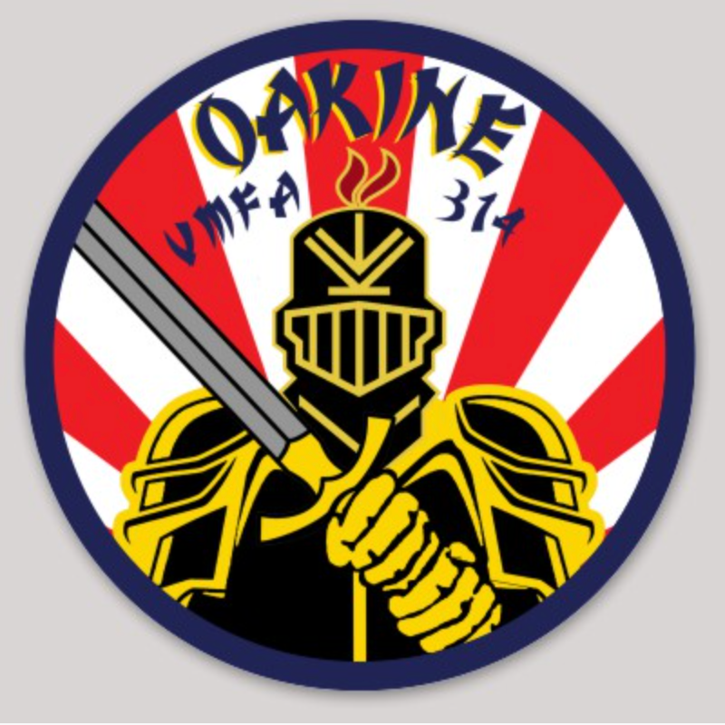 Official VMFA-314 Black Knights OAKINE Squadron Sticker