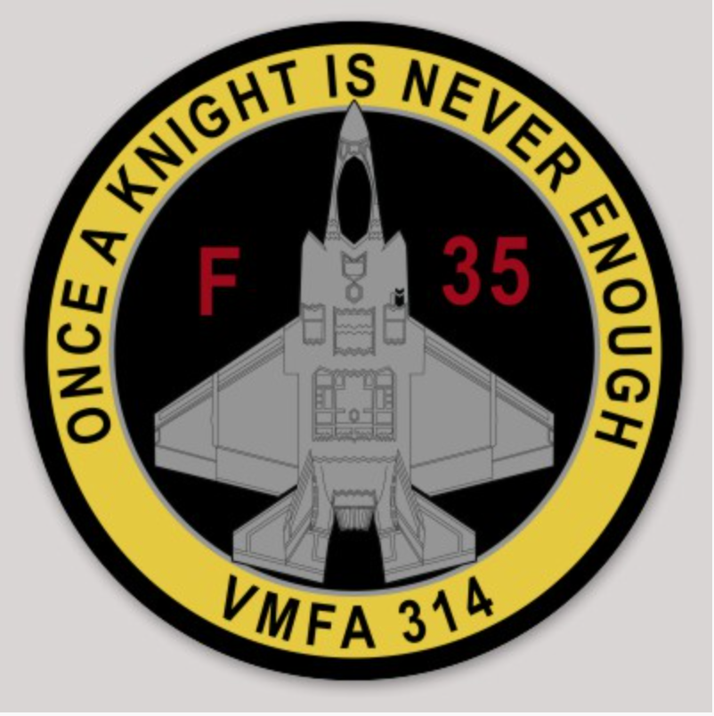 Official VMFA-314 Black Knights F-35 Squadron Sticker