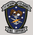 Officially Licensed 1st Battalion 11th Marines 1/11 Fire Support Sticker