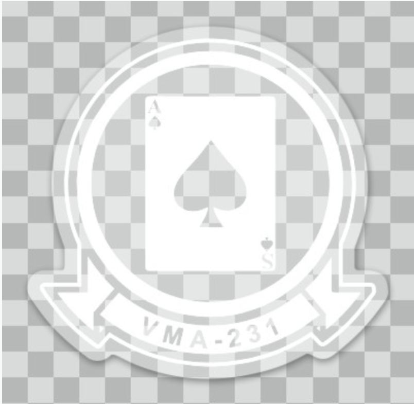 Officially Licensed USMC VMA-231 Ace of Spades Window Sticker