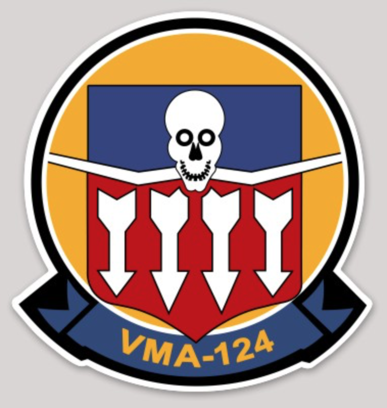 Officially Licensed USMC VMA-124 Whistling Death Sticker