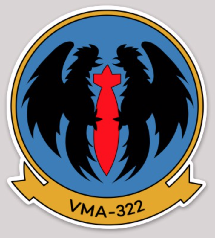 Officially Licensed USMC VMA-322 Fighting Gamecocks Sticker