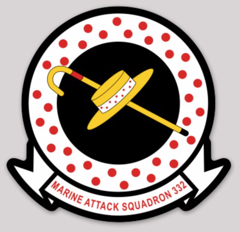 Officially Licensed USMC VMA-332 Polka Dots Sticker