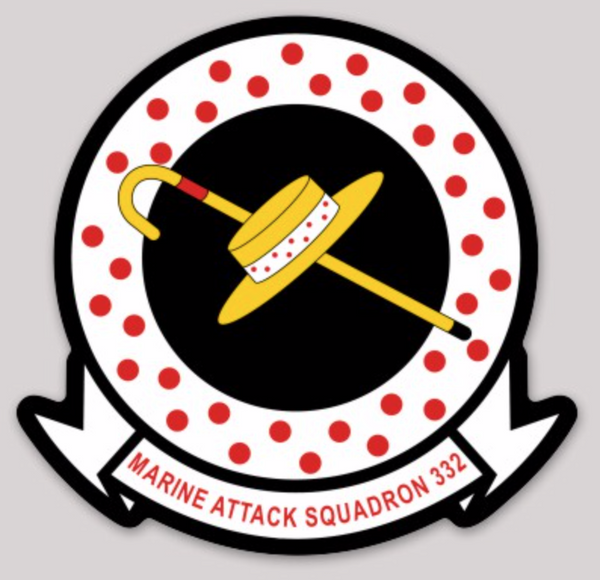 Officially Licensed USMC VMA-332 Polka Dots Sticker