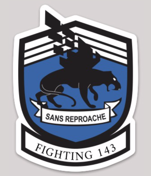 Officially Licensed US Navy VF-143 / VFA-143 Pukin Dogs Sticker