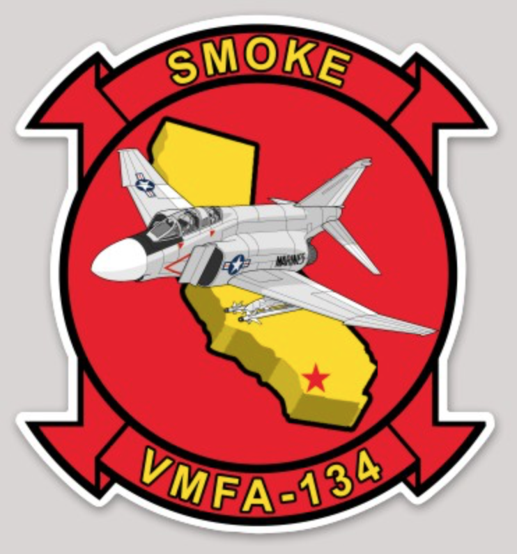 Officially Licensed USMC VMFA-134 Smoke F-4 Phantom Sticker