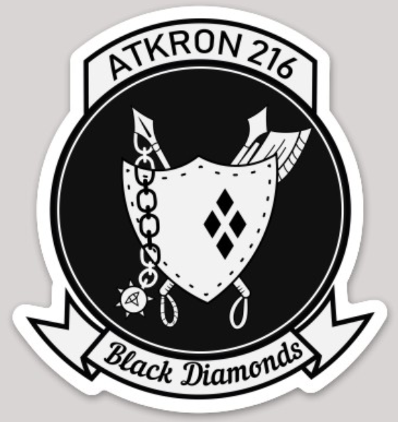 Officially Licensed US Navy VA-216 Black Diamonds Sticker