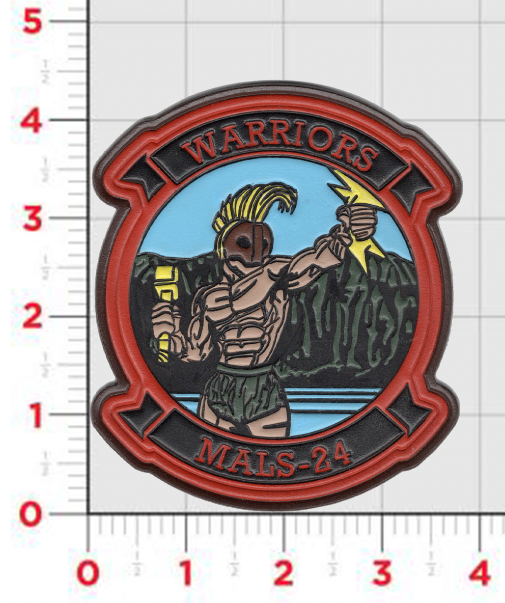 Officially Licensed USMC MALS-24 Warriors Leather Patch