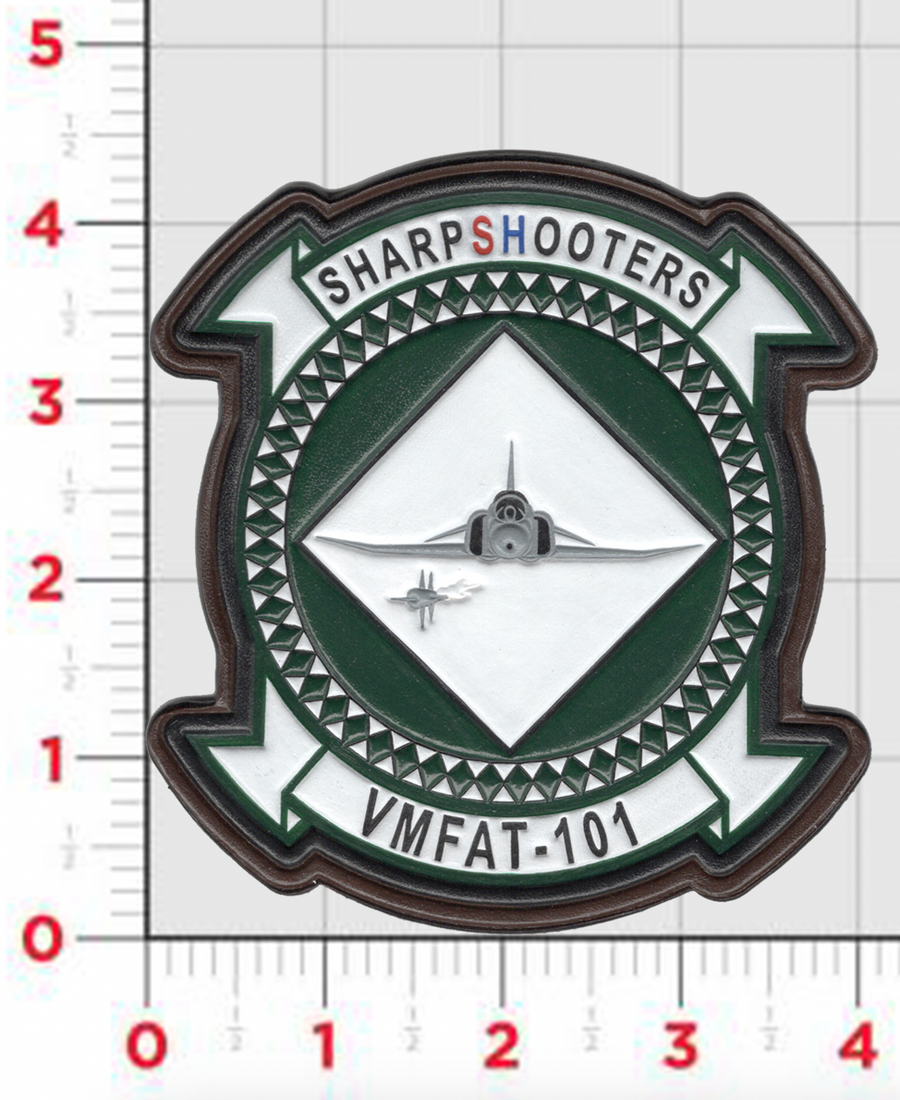 Officially Licensed USMC VMFAT-101 Sharpshooters F-4 Phantom Leather Patches