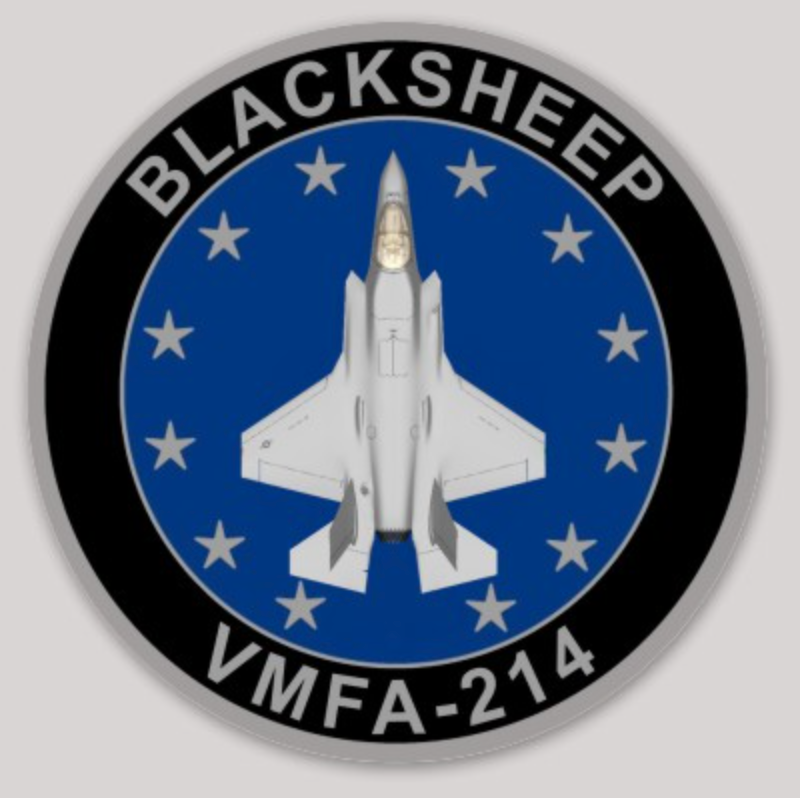Officially Licensed USMC VMFA-214 Blacksheep F-35 Sticker