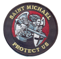 St. Michael Patch for Firefighters, Red Background Patch