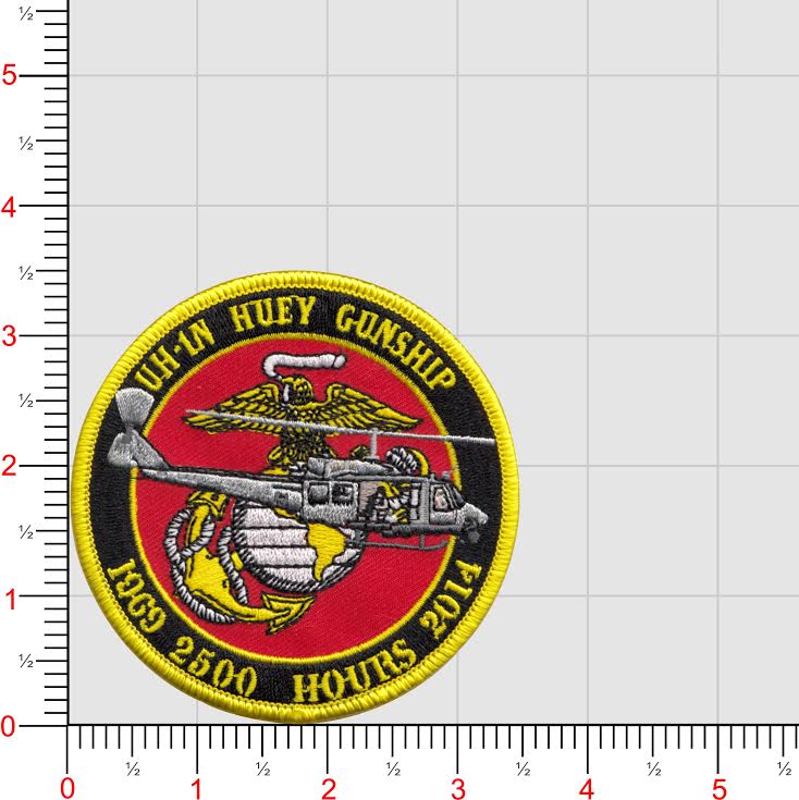 Officially Licensed USMC UH-1N Huey Gunship Hours Patch