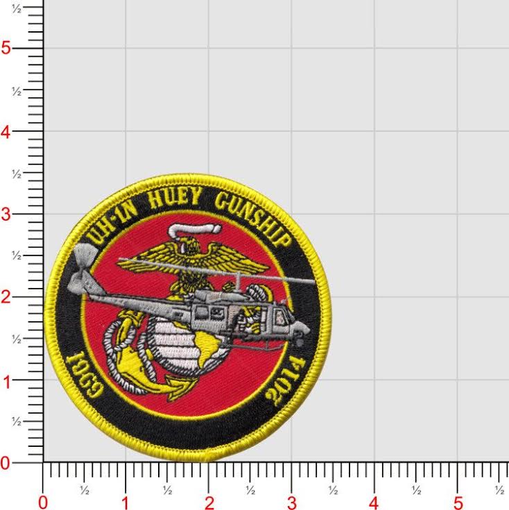 Officially Licensed USMC UH-1N Huey Gunship Hours Patch