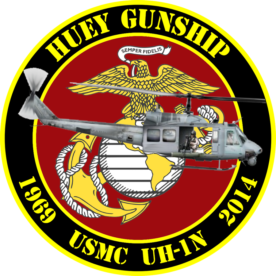 USMC UH-1N Huey Gunship Commemorative Sticker