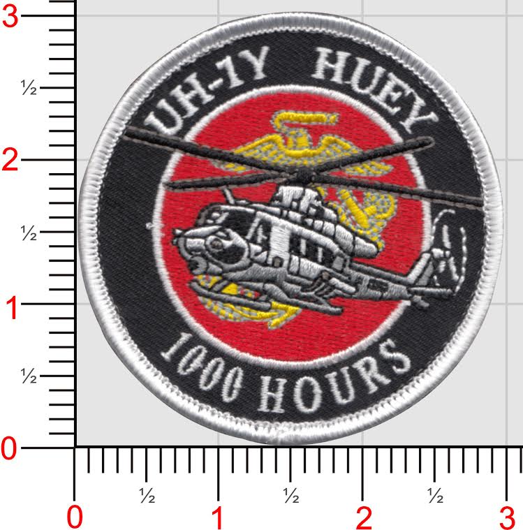Officially Licensed USMC UH-1Y Huey Flight Hours Patch