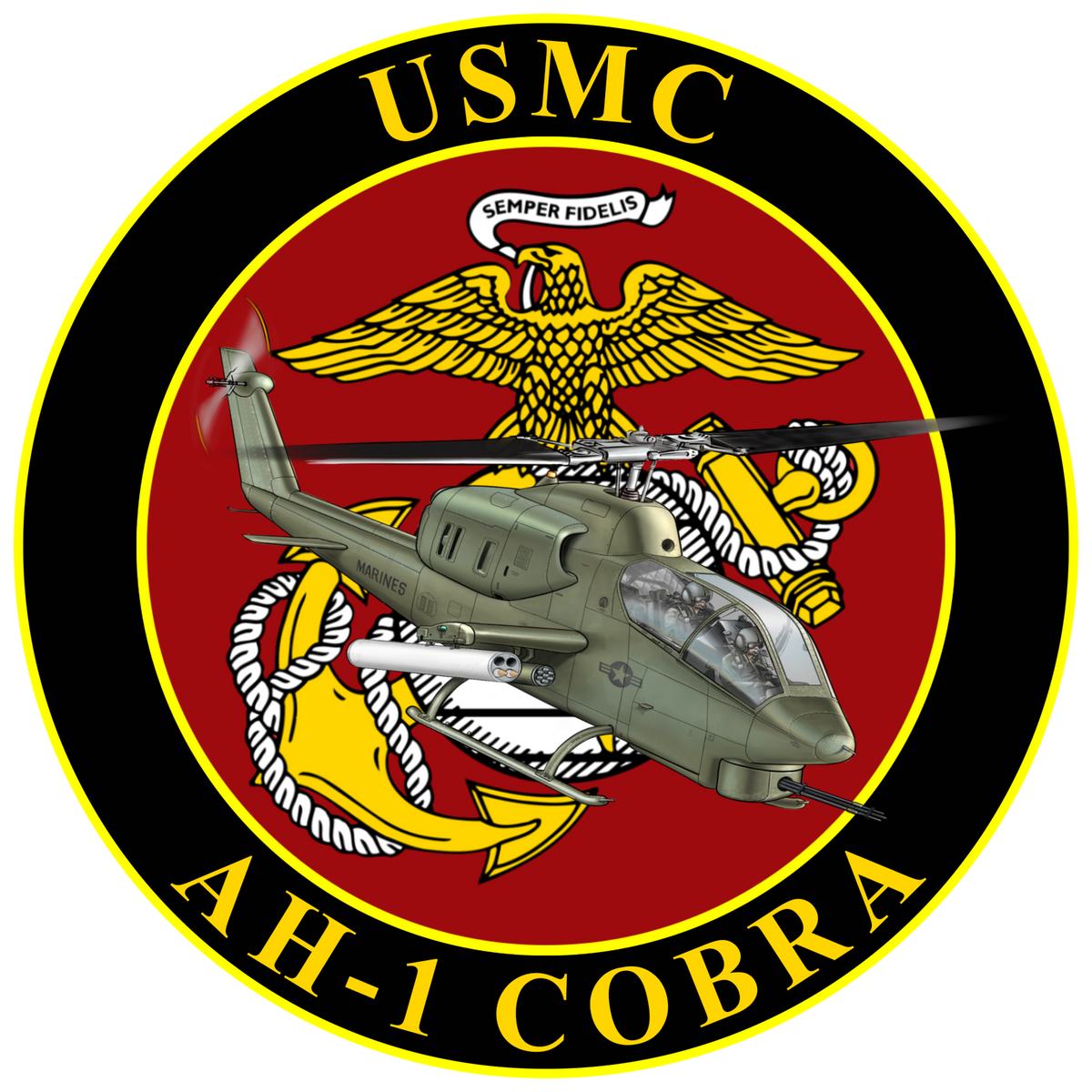 Officially Licensed USMC AH-1 Cobra Commemorative Sticker