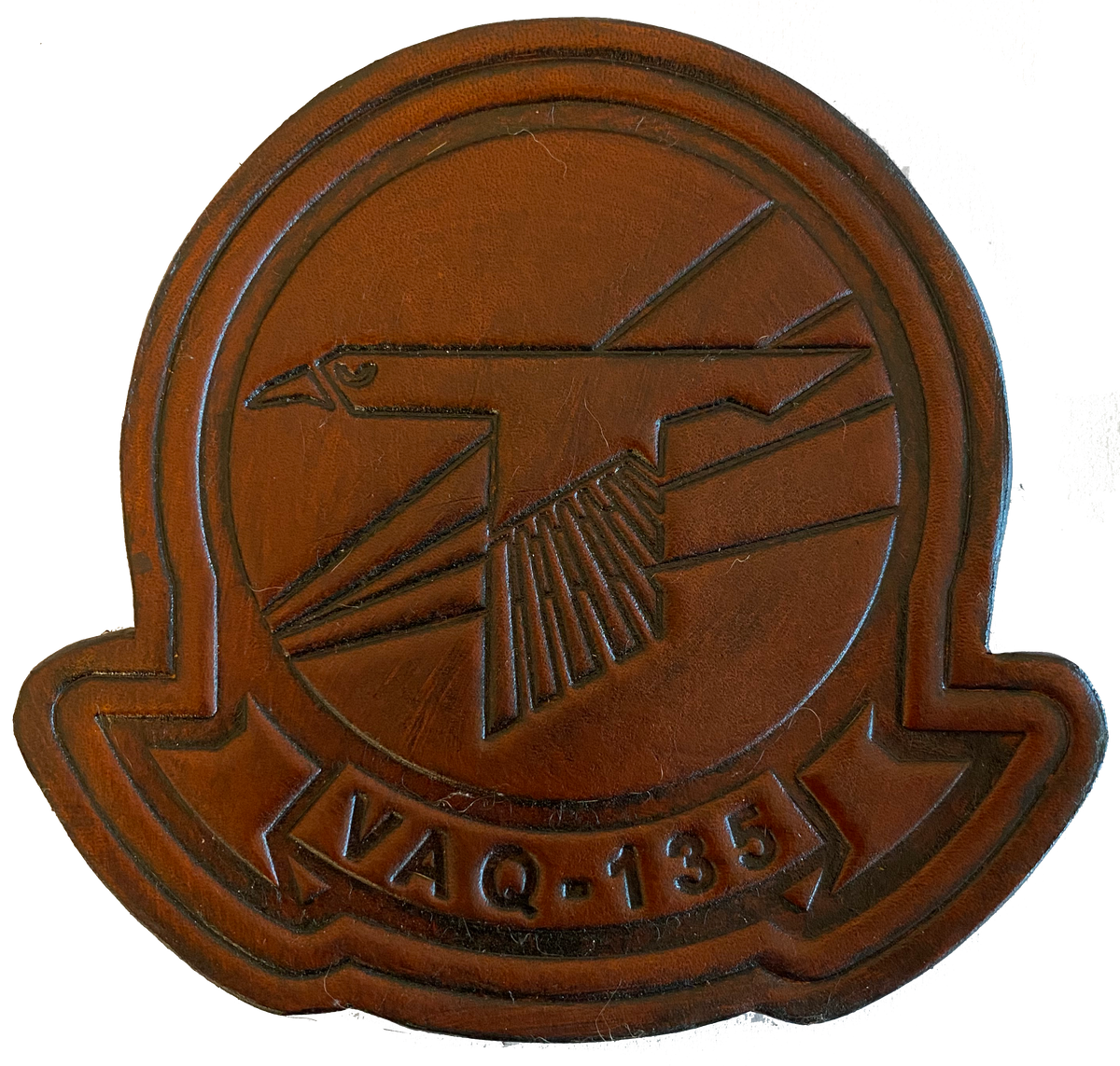 Officially Licensed US Navy VAQ-135 Black Ravens Leather Squadron Patches