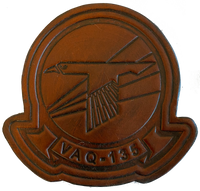 Officially Licensed US Navy VAQ-135 Black Ravens Leather Squadron Patches