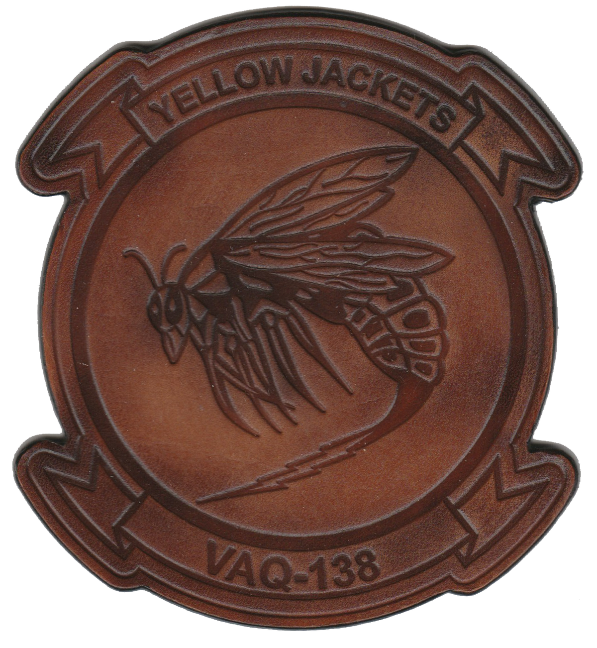 Officially Licensed US Navy VAQ-138 Yellow Jackets Leather patches