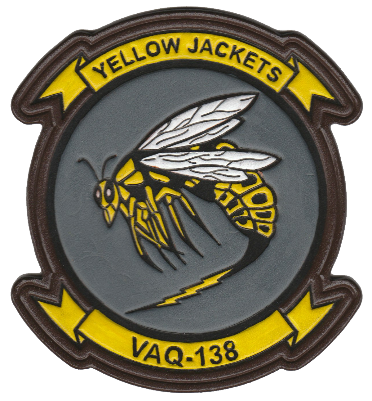 Officially Licensed US Navy VAQ-138 Yellow Jackets Leather patches