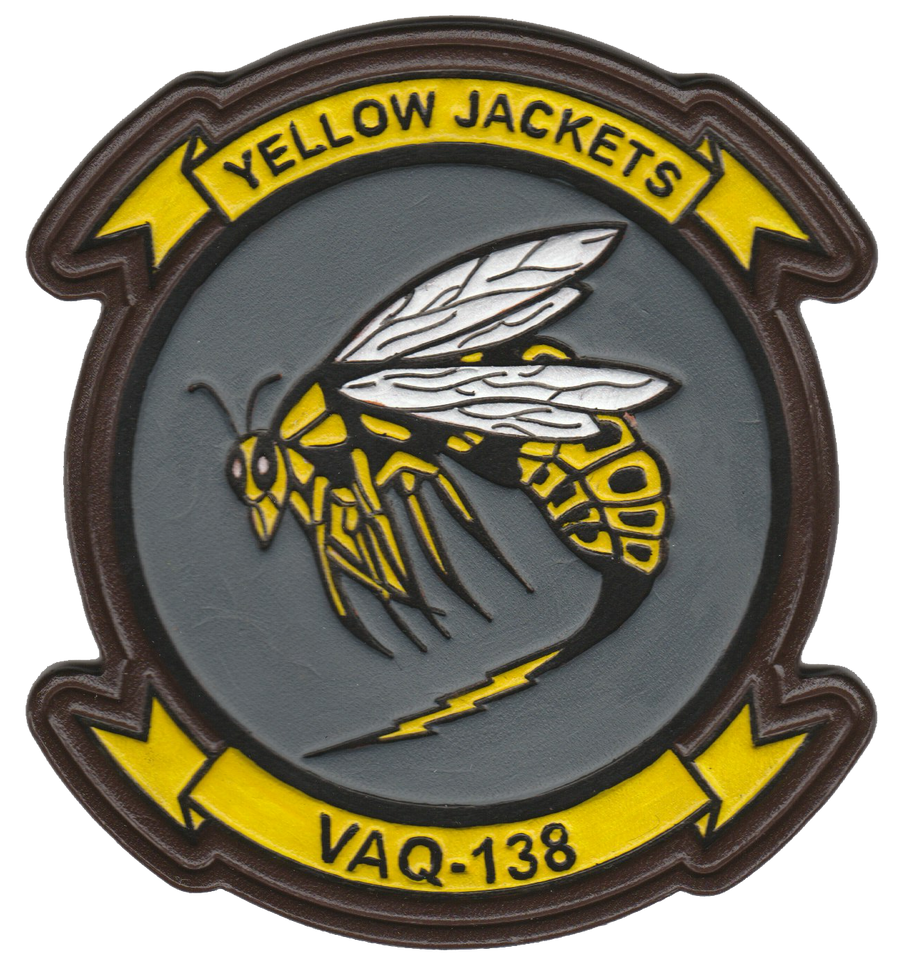 Officially Licensed US Navy VAQ-138 Yellow Jackets Leather patches