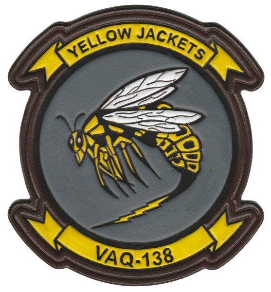 Officially Licensed US Navy VAQ-138 Yellow Jackets Leather patches
