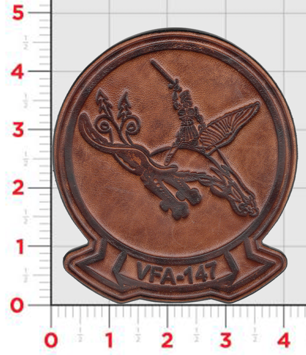 Officially Licensed US Navy VFA-147 Throwback Leather Patch