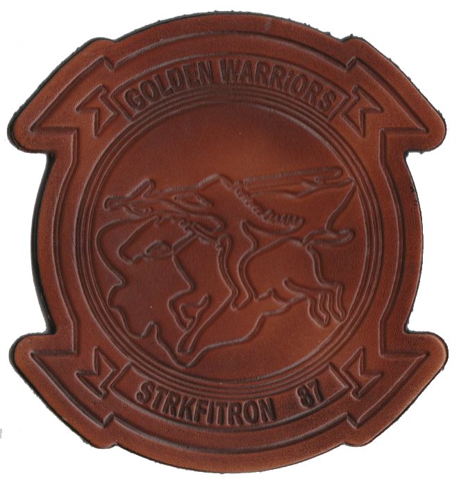 Officially Licensed US Navy VFA-87 Golden Warriors Leather Patch